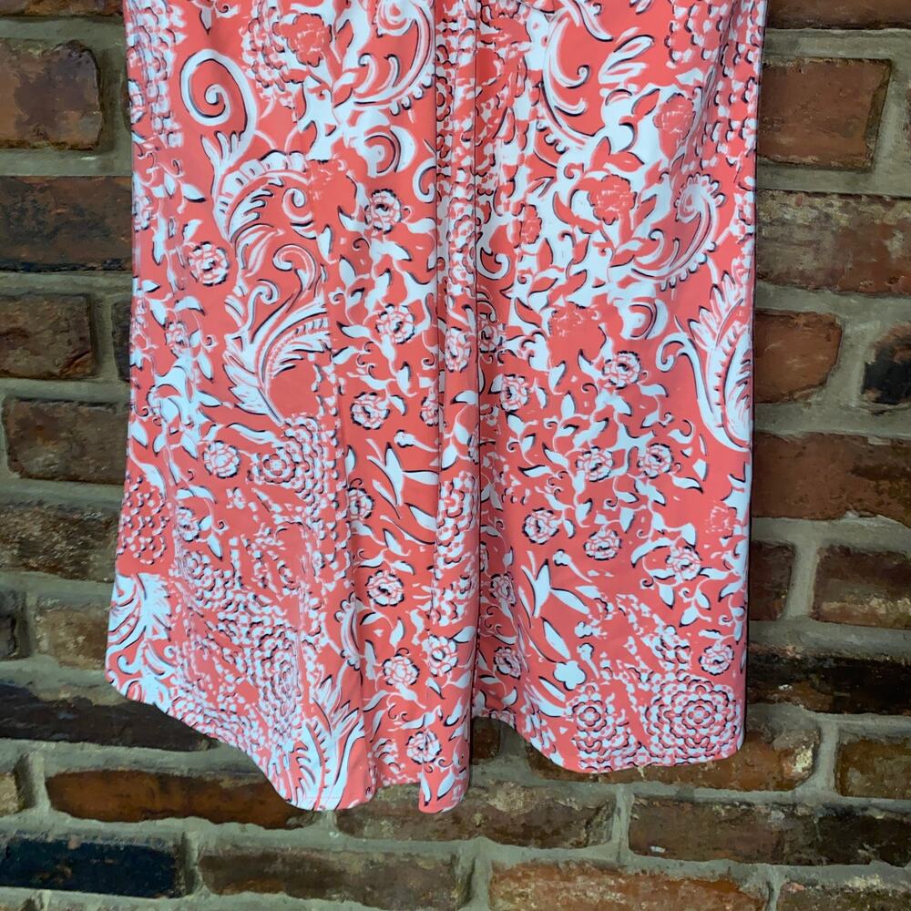 Swim Solutions Coral Printed One-Piece Swim Bathing Suit Dress Women's Size 16 - Picture 4 of 8